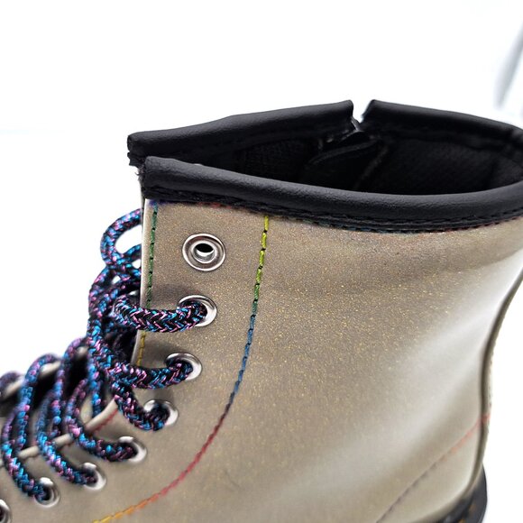 Dr Marten’s Junior 1460 Sparkle  Lace Up Leather Boot  - Size US3 - Picture 9 of 15